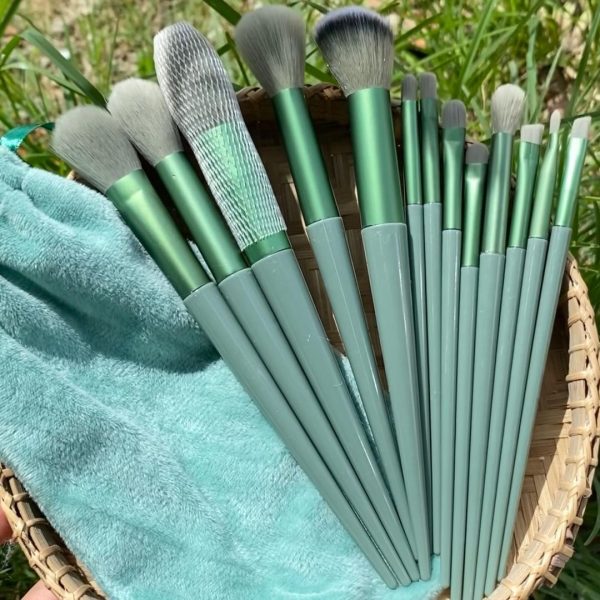 13 Pcs Makeup Brush Set In Velvet Bag