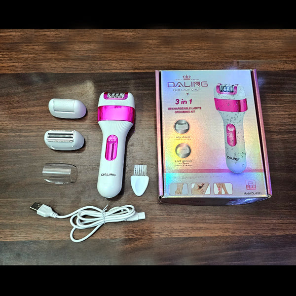 DL-6021 Daling 3-In-1 Rechargeable Grooming Kit For Women