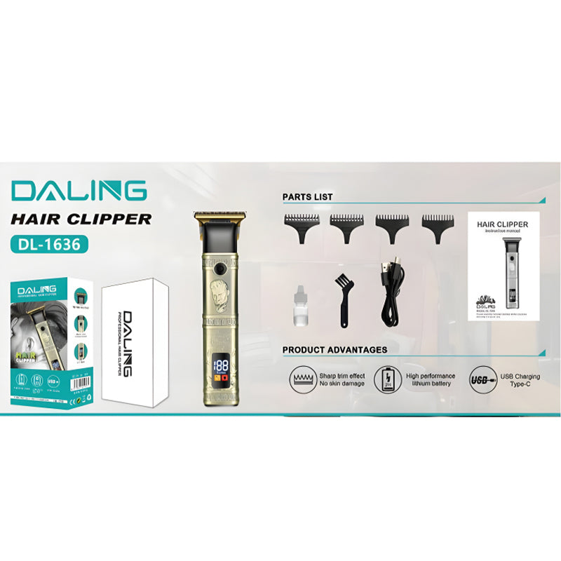 Daling DL-1636 High Performance Professional Clipper For Men With LCD Display