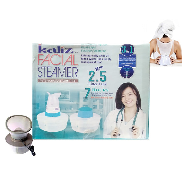 Kaliz High Quality 3 In 1 Facial Steamer With 2.5 Litre Transparent Steam Tank For 7 Hours OF Continuous