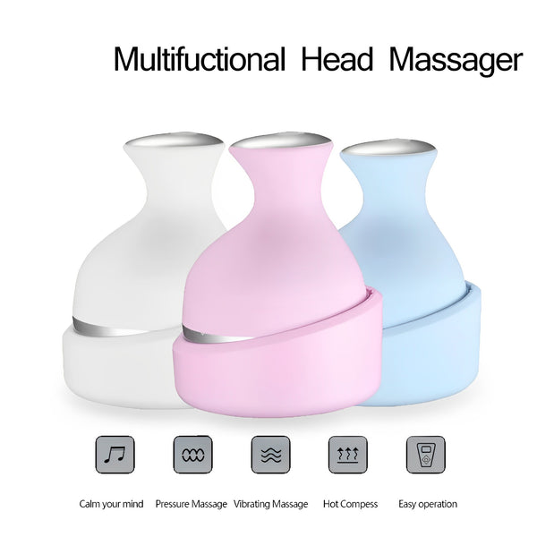 Electric 3D Scalp Massager With 4 Massage Heads And Massage Modes