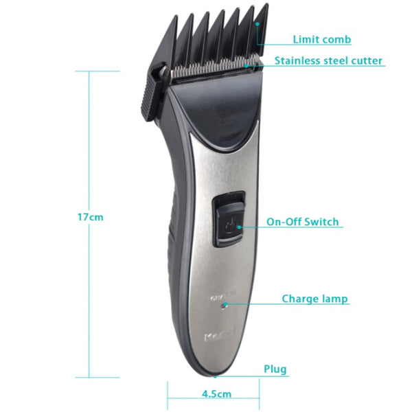 KM 3909 Rechargeable Electric Hair Trimmer & Clipper With Adjustable Comb Attachments