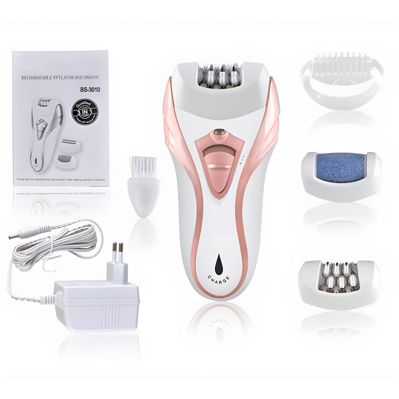 BS-3010 BROWNS Electric Rechargeable Epilator- 3-In-1 Beauty Tools Kit For Ladies