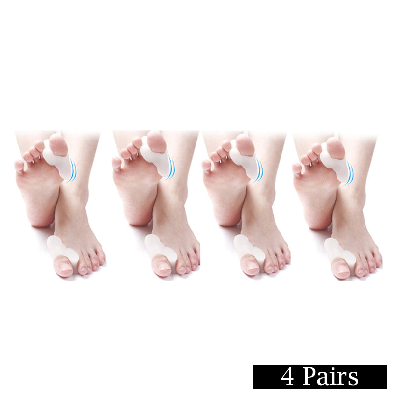 Pack Of 4 Pairs Silicone Gel Foot Fingers Hole Bunion Toe Separator Thumb Valgus Protectors